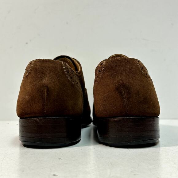 NEW HEELS Polo Ralph Lauren Bench Made Brown Suede Oxford Brogue USA 10.5 C main image 5